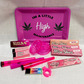 Pink high maintenance rolling tray set