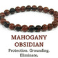 8mm beaded crystal stone bracelet - mahogany obsidian