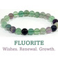 8mm beaded crystal stone bracelet - fluorite