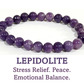 8mm beaded crystal stone bracelet - lepidolite