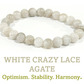 8mm beaded crystal stone bracelet - white crazy lace agate