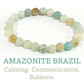 8mm beaded crystal stone bracelet - amazonite (brazil)