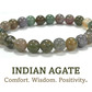 8mm beaded crystal stone bracelet - indian agate