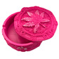 Pink leaf ashtray with lid