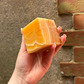 Yellow calcite cube 572-593g