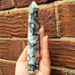 Moss agate large tower 14-15cm