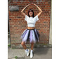 Pixie tutu skirt, purple white black