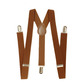 Brown adjustable clip-on suspenders