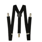 Black adjustable clip-on suspenders