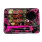 Stoner girl black raw rolling tray set