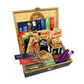 Wise skies extra large black bamboo box hamper set