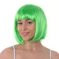 Neon green short bob wig with fringe