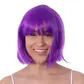 Purple short bob wig with fringe