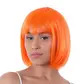 Neon orange short bob wig with fringe