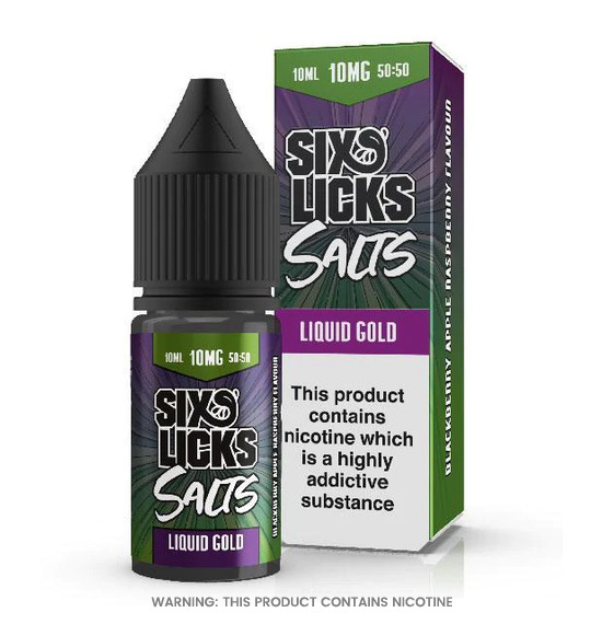 Gold Nic Salt E-Liquid 10ml by Six Licks