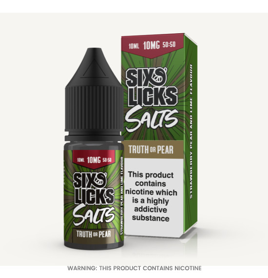 Six Licks Truth or Pear Nic Salt E-Liquid 