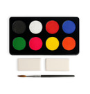 8 Pack Water Based Face Paint Set with Brushes & Sponges